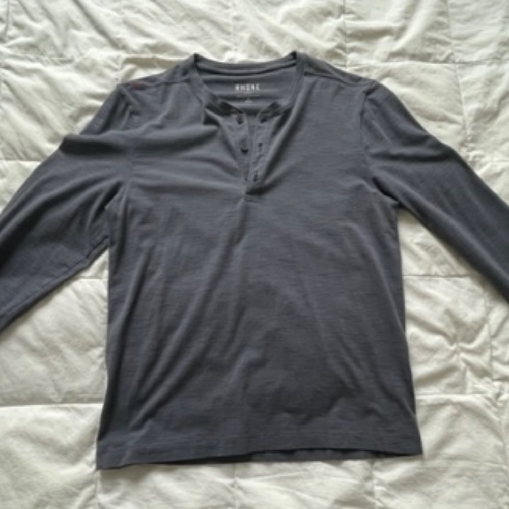 Rhone Spacy Dye Henley - Asphalt - Size M